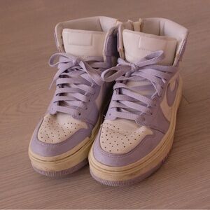 Nike Women's High-Top Sneakers in Lavender and Cream
